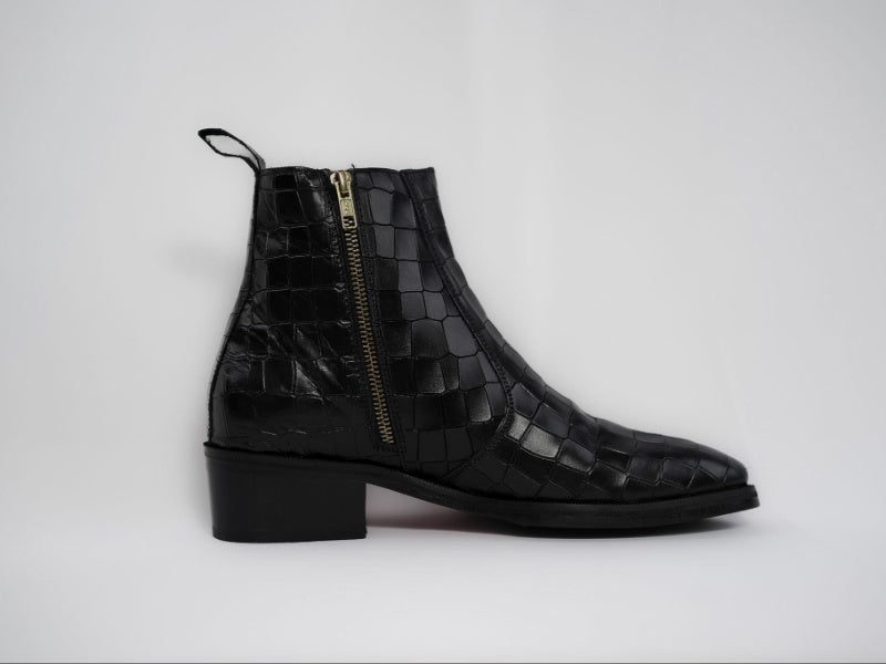 Onyx Caiman flat boots